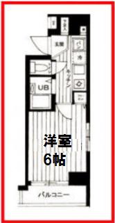 スカイコート文京根津(1K/4階)の間取り写真