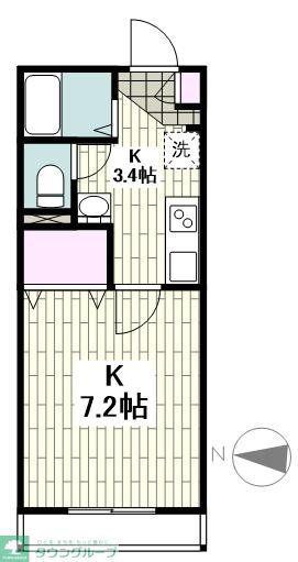 エクレール東糀谷イースト(1K/3階)の間取り写真