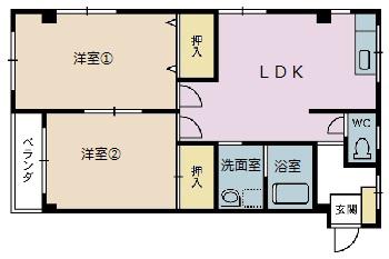 メゾンエポック21(2LDK/1階)の間取り写真