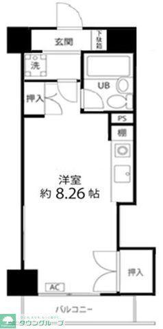 ペルソナージュ横浜(ワンルーム/5階)の間取り写真