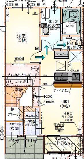 LOTUS成滝(1LDK/1階)の間取り写真