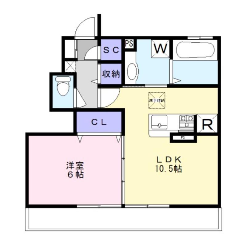 CHIAREZZA(1LDK/1階)の間取り写真