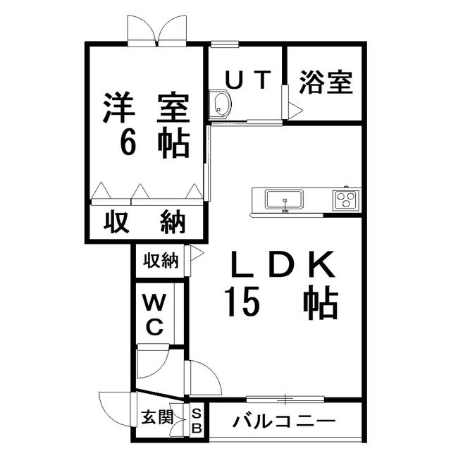 LA LUCE(1LDK/2階)の間取り写真