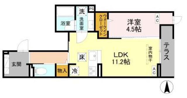 SAMPO(1LDK/1階)の間取り写真