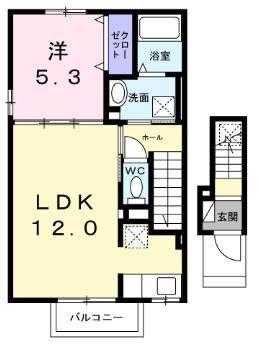 グローブレジデンスI(1LDK/2階)の間取り写真
