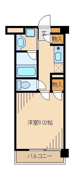 コーボック飛田給Ⅱ(1K/1階)の間取り写真