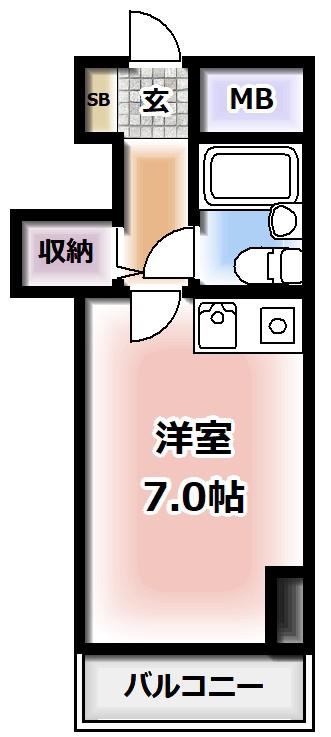 シャルムメゾン香里(ワンルーム/3階)の間取り写真