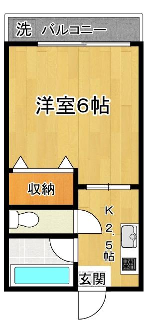マンション30-2(1K/2階)の間取り写真