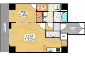 REIOS谷町(1LDK/10階)の間取り写真
