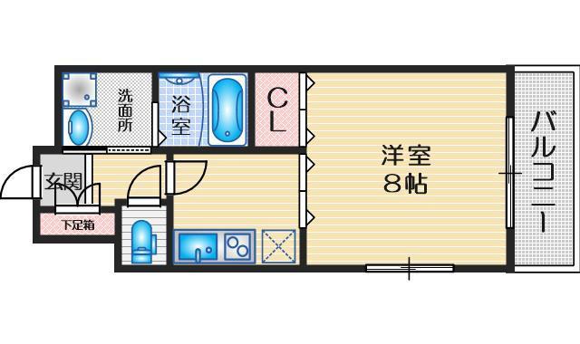 プレセンテ(1K/2階)の間取り写真