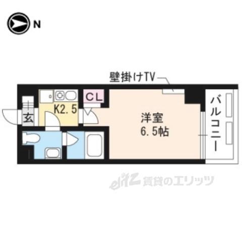 エリッツ四条烏丸ビル(1K/7階)の間取り写真