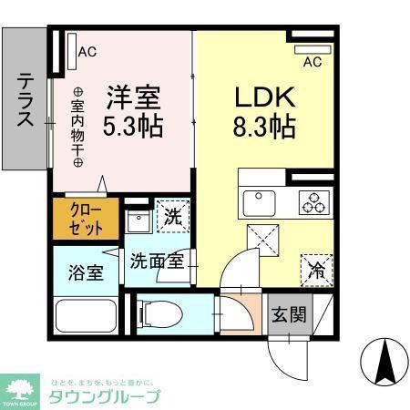 グラナーデ南田中(1LDK/1階)の間取り写真