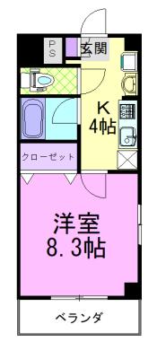 サンヴァーリオ宇都宮駅前(1K/11階)の間取り写真