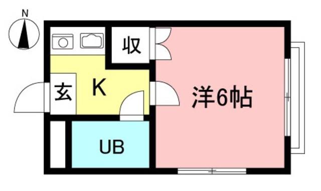 ヴィラアミティ(1K/2階)の間取り写真