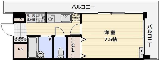 HIYORI-II (1K/4階)の間取り写真