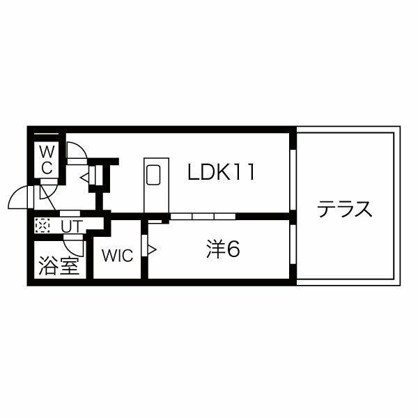 グランココオオエ(1LDK/1階)の間取り写真