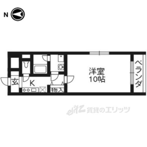 シャルレ桂坂(1K/3階)の間取り写真
