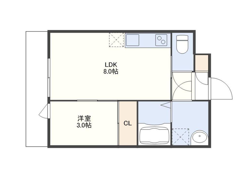 SUNYOU VILLAGE A棟(1LDK/2階)の間取り写真