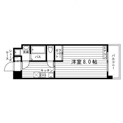 大庭ビル(1K/4階)の間取り写真