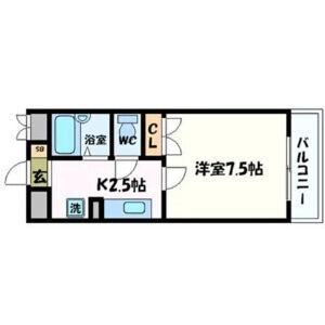 ライフコア那古野(1K/2階)の間取り写真