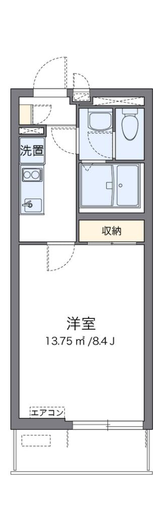 クレイノモンタニャレドンダ(1K/2階)の間取り写真