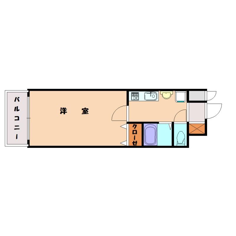 セレス香住ヶ丘II(1K/2階)の間取り写真
