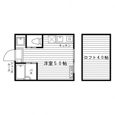 パークフロント生田(ワンルーム/2階)の間取り写真
