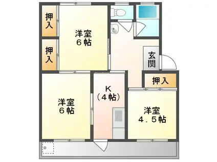 井上ハイツ(3K/4階)の間取り写真