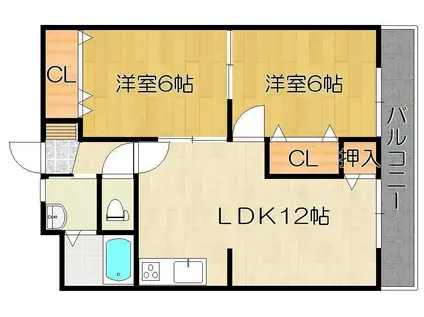 マンションセンチュリー(2LDK/4階)の間取り写真