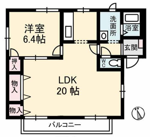 フレグランス大島A棟(1LDK/2階)の間取り写真