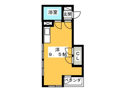 上西ビル(ワンルーム/4階)の間取り写真