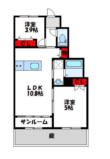 パラディ(2LDK/1階)の間取り写真