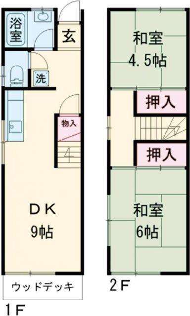 レジデンス王塚(2LDK/1階)の間取り写真