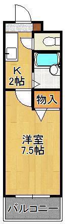 アベニール八幡(1K/3階)の間取り写真