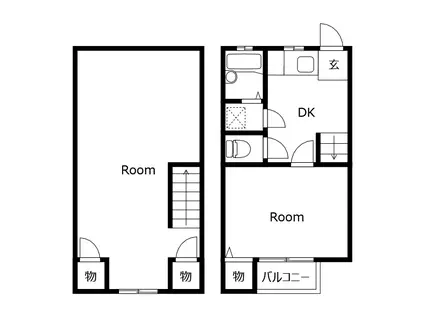 クレブランド二軒屋NO.1(2DK/2階)の間取り写真