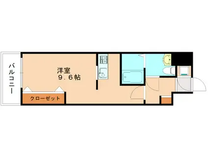 NO.65 クロッシングタワーORIENT(1K/2階)の間取り写真