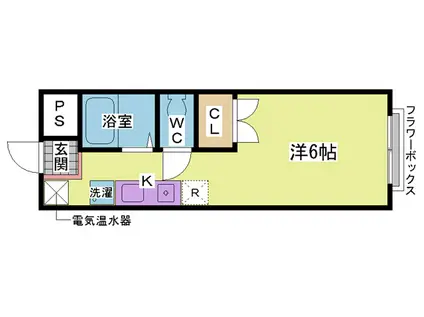 エステートピア・ドミトリーI(1K/1階)の間取り写真