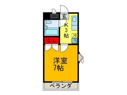 サンハイツ(1K/1階)の間取り写真