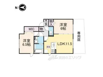 エスポワール(2LDK/1階)の間取り写真