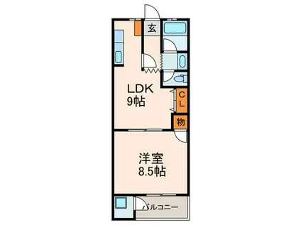 香里ニューハイツ N03(1LDK/3階)の間取り写真