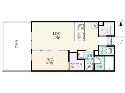 IDEAL SAGA(1LDK/1階)の間取り写真