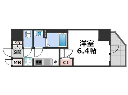 アドバンス大阪カーサ(1K/4階)の間取り写真