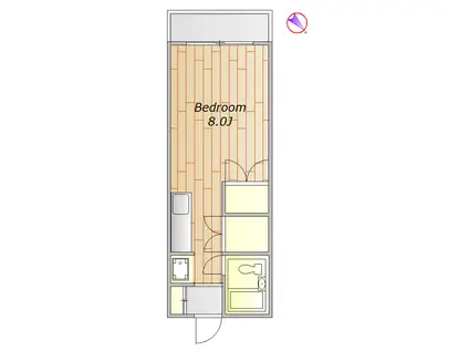 MARE北品川(ワンルーム/3階)の間取り写真