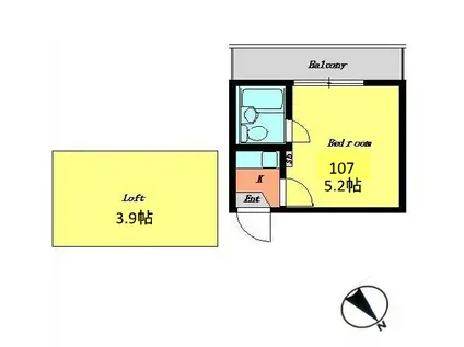 中井マーサ(1K/1階)の間取り写真