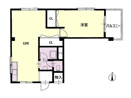 パラシオン鶴舞(1LDK/4階)の間取り写真