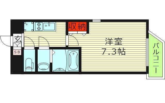 クレストタップ京橋(1K/13階)の間取り写真