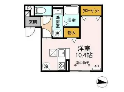 サン・ミシェルII(ワンルーム/1階)の間取り写真