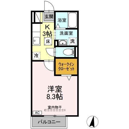 サンモール小森(1K/1階)の間取り写真