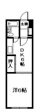 平山ハイツ(1DK/2階)の間取り写真