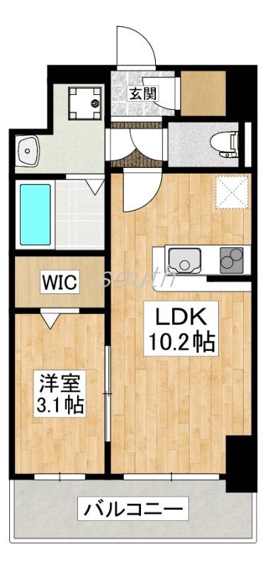 ベルンガーデン林寺(1LDK/5階)の間取り写真